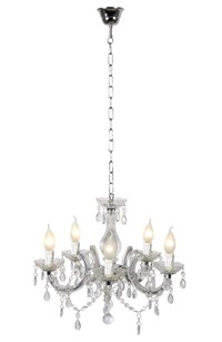 Lucide ARABESQUE - Kroonluchter - Ø 45 cm - 5xE14 - Transparant aan