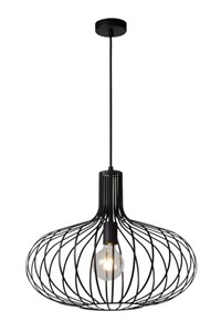 Lucide MANUELA - Hanglamp - Ø 50 cm - 1xE27 - Zwart aan