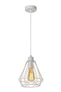 Lucide KYARA - Pendelleuchten - Ø 20 cm - 1xE27 - Weiß AAN 1