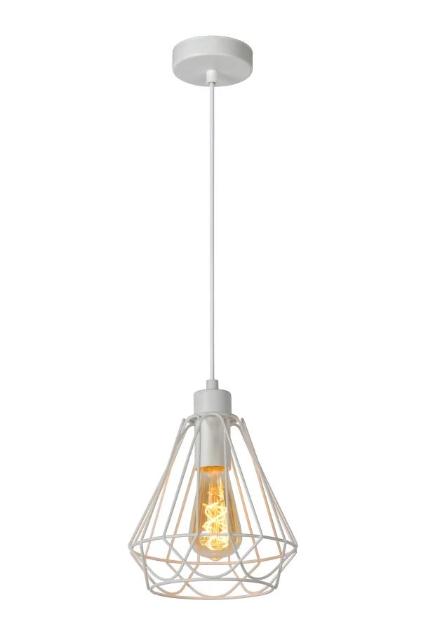 Lucide KYARA - Pendelleuchten - Ø 20 cm - 1xE27 - Weiß - AAN 1