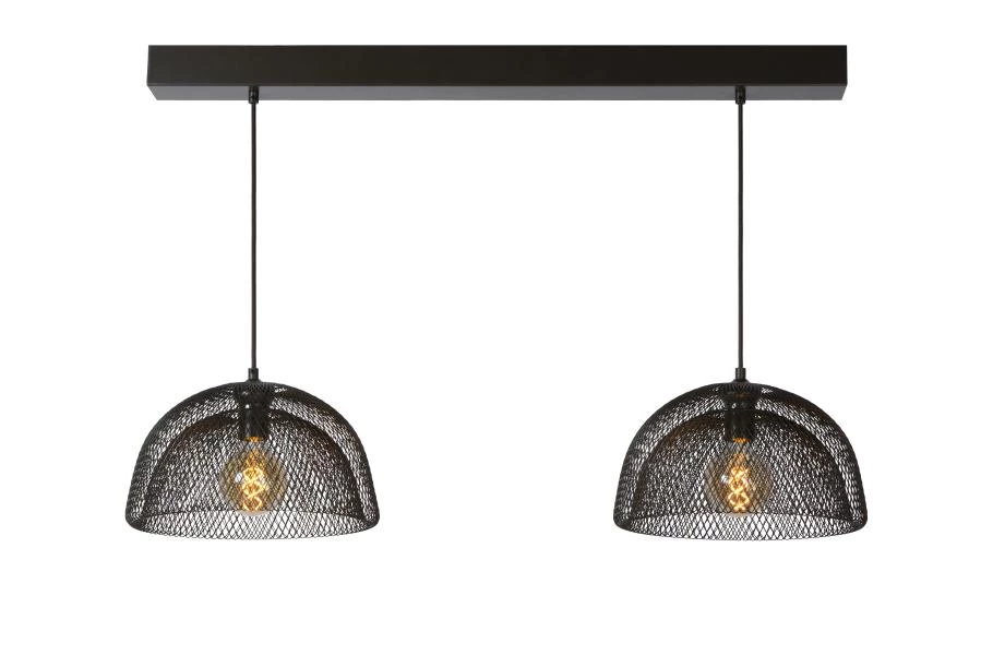 Lucide MESH - Pendant light - 2xE27 - Black - on