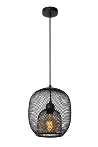 Lucide JERREL - Hanglamp - Ø 25 cm - 1xE27 - Zwart aan