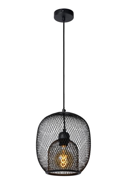 Lucide JERREL - Hanglamp - Ø 25 cm - 1xE27 - Zwart