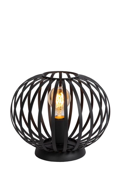 Lucide MANUELA - Lampe de table - Ø 25 cm - 1xE27 - Noir