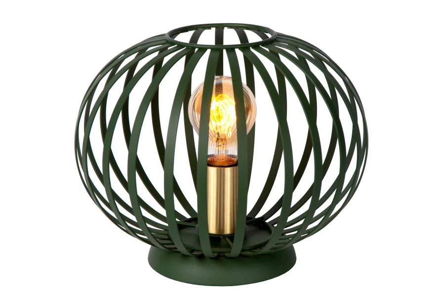 Lucide MANUELA - Lámpara de mesa - Ø 25,5 cm - 1xE27 - Verde - encendido 3