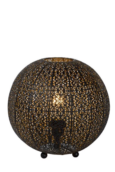 Lucide TAHAR - Lámpara de mesa - Ø 33 cm - 1xE27 - Negro