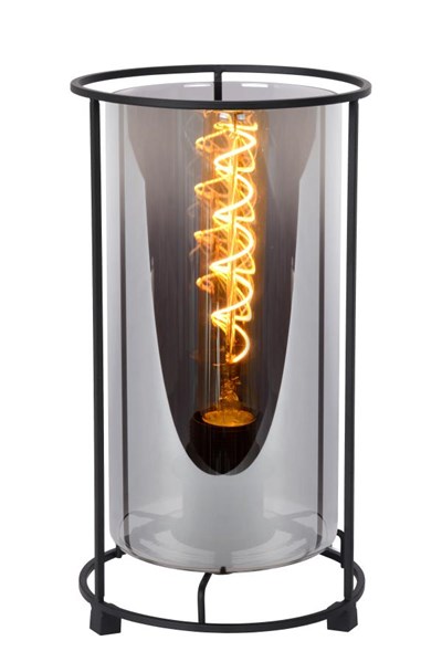 Lucide DOUNIA - Lámpara de mesa - Ø 15 cm - 1xE27 - Negro