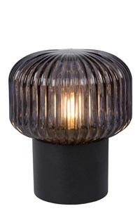 Lucide JANY - Lampe de table - Ø 16 cm - 1xE14 - Noir allumé