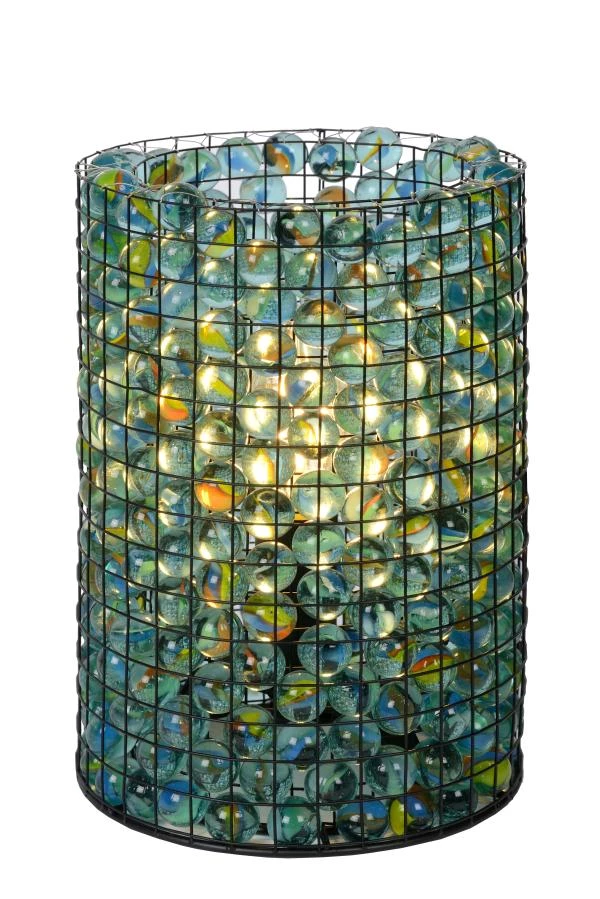 Lucide EXTRAVAGANZA MARBELOUS - Tafellamp - Ø 15 cm - 1xE14 - Multicolor - aan
