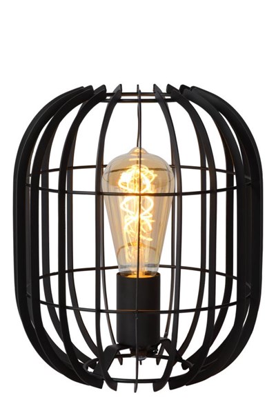 Lucide REDA - Lámpara de mesa - Ø 22 cm - 1xE27 - Negro