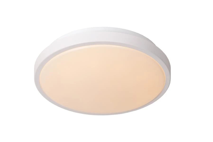 Lucide DASHER - Flush ceiling light Bathroom - Ø 29,3 cm - LED - 1x12W 2700K - IP44 - Motion Sensor - White - on 1