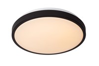 Lucide DASHER - Flush ceiling light Bathroom - Ø 34,8 cm - LED - 1x18W 2700K - IP44 - Motion & Day/Night Sensor - Black on