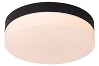 Lucide BISKIT - Plafonnier Salle de bains - Ø 23 cm - LED - 1x12W 2700K - IP44 - Détecteur De Mouvement - Noir AAN