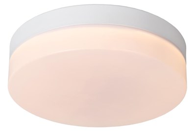 Lucide BISKIT - Lámpara de techo Baño - Ø 23 cm - LED - 1x12W 2700K - IP44 - Sensor movimiento & día/noche - Blanco