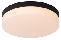 Lucide BISKIT - Flush ceiling light Bathroom - Ø 28 cm - LED - 1x18W 2700K - IP44 - Black on