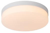 Lucide BISKIT - Deckenleuchte Badezimmer - Ø 28 cm - LED - 1x18W 2700K - IP44 - Bewegungssensor - Weiß AAN 1