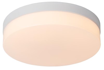 Lucide BISKIT - Plafonnier Salle de bains - Ø 28 cm - LED - 1x18W 2700K - IP44 - Détecteur De Mouvement - Blanc