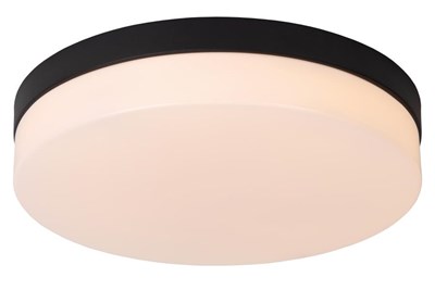 Lucide BISKIT - Flush ceiling light Bathroom - Ø 34,5 cm - LED - 1x24W 2700K - IP44 - Black