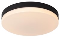 Lucide BISKIT - Plafonnier Salle de bains - Ø 40 cm - LED - 1x36W 2700K - IP44Détecteur De Mouvement & Jour/Nuit - Noir AAN