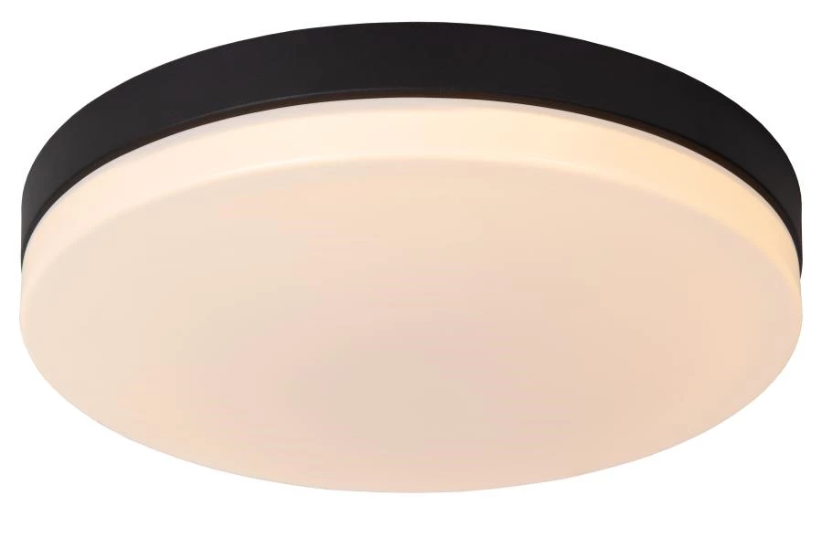 Lucide BISKIT - Plafonnier Salle de bains - Ø 40 cm - LED - 1x36W 2700K - IP44 - Détecteur De Mouvement - Noir - AAN