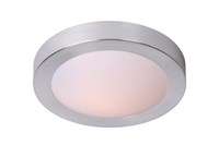 Lucide FRESH - Flush ceiling light Bathroom - Ø 27 cm - 1xE27 - IP44 - Satin Chrome on 2