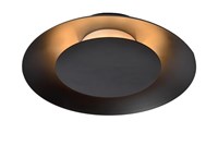 Lucide FOSKAL - Plafonnière - Ø 21,5 cm - LED - 1x6W 2700K - Zwart aan