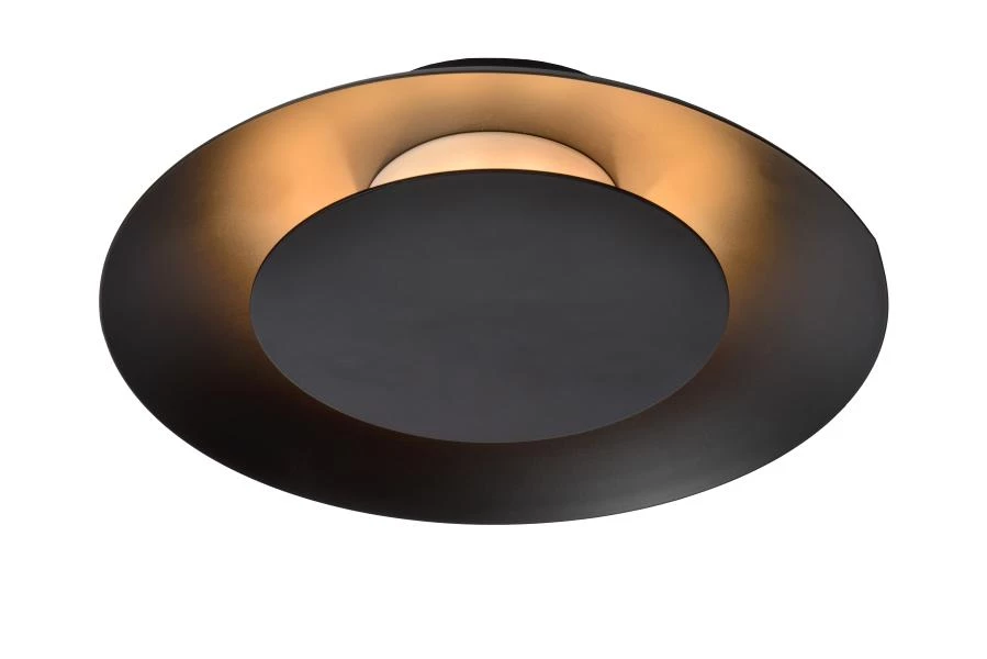 Lucide FOSKAL - Flush ceiling light - Ø 21,5 cm - LED - 1x6W 2700K - Black - on