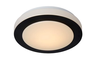 Lucide DIMY - Flush ceiling light Bathroom - Ø 28,6 cm - LED Dim. - 1x12W 3000K - IP21 - 3 StepDim - Black