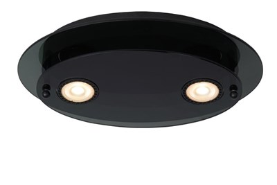 Lucide OKNO - Flush ceiling light - 2xGU10 - Black