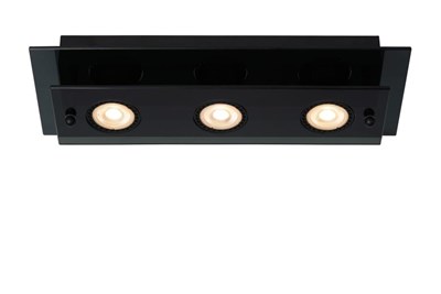 Lucide OKNO - Flush ceiling light - 3xGU10 - Black