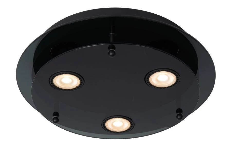 Lucide OKNO - Plafonnier - Ø 30 cm - 3xGU10 - Noir - AAN