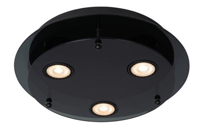 Lucide OKNO - Flush ceiling light - Ø 30 cm - 3xGU10 - Black