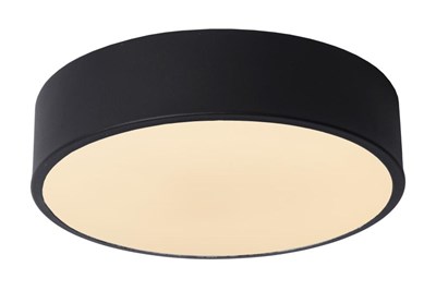 Lucide UNAR - Flush ceiling light - Ø 20 cm - LED Dim. - 1x12W 2700K - 3 StepDim - Black