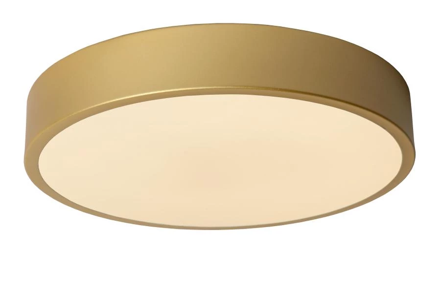 Lucide UNAR - Flush ceiling light - Ø 30 cm - LED Dim. - 1x18W 2700K - 3 StepDim - Matt Gold / Brass - on 2