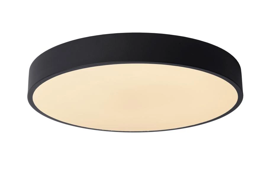 Lucide UNAR - Flush ceiling light - Ø 39,5 cm - LED Dim. - 1x24W 2700K - 3 StepDim - Black - on