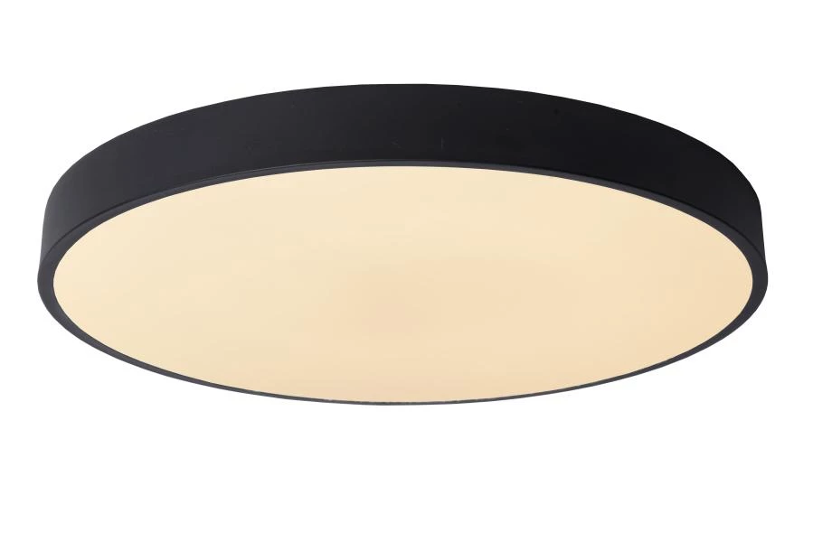 Lucide UNAR - Flush ceiling light - Ø 49,5 cm - LED Dim. - 1x36W 2700K - 3 StepDim - Black - on