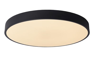 Lucide UNAR - Flush ceiling light - Ø 50 cm - LED Dim. - 1x36W 2700K - 3 StepDim - Black