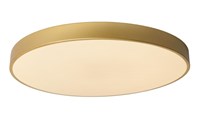 Lucide UNAR - Flush ceiling light - Ø 60 cm - LED Dim. - 1x60W 2700K - 3 StepDim - Matt Gold / Brass on 2