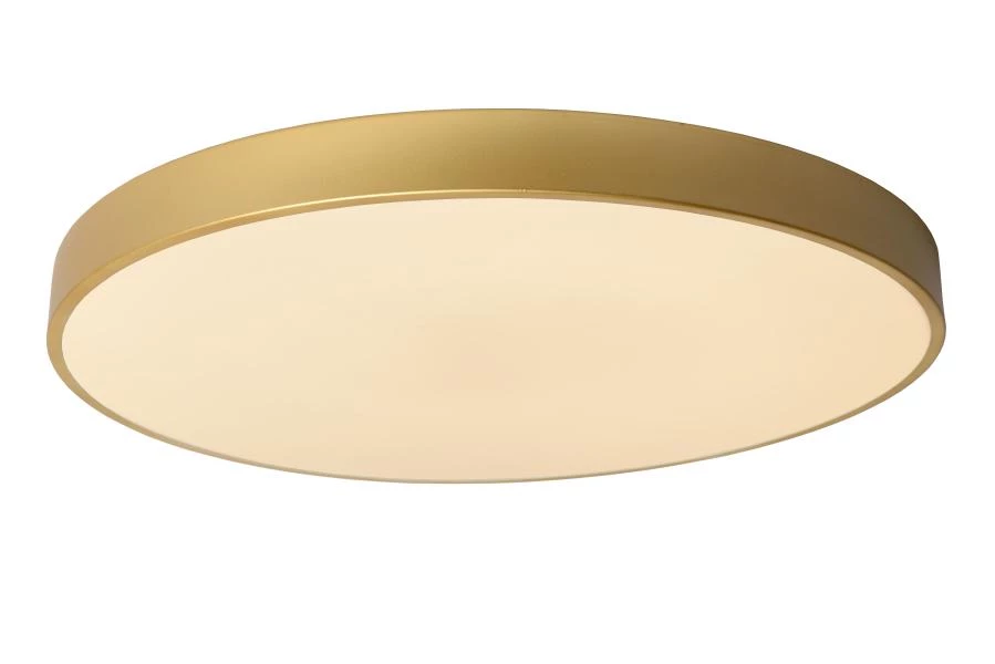 Lucide UNAR - Flush ceiling light - Ø 60 cm - LED Dim. - 1x60W 2700K - 3 StepDim - Matt Gold / Brass - on 2