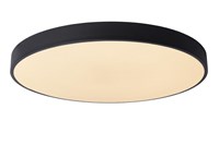 Lucide UNAR - Plafonnier - Ø 60 cm - LED Dim. - 1x60W 2700K - 3 StepDim - Noir AAN