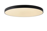 Lucide UNAR - Plafonnière - Ø 80 cm - LED Dimb. - 1x80W 2700K - 3 StepDim - Zwart aan