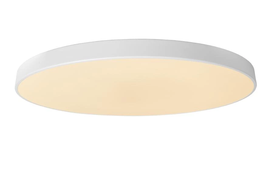 Lucide UNAR - Plafonnière - Ø 80 cm - LED Dimb. - 1x80W 2700K - 3 StepDim - Wit - aan 1