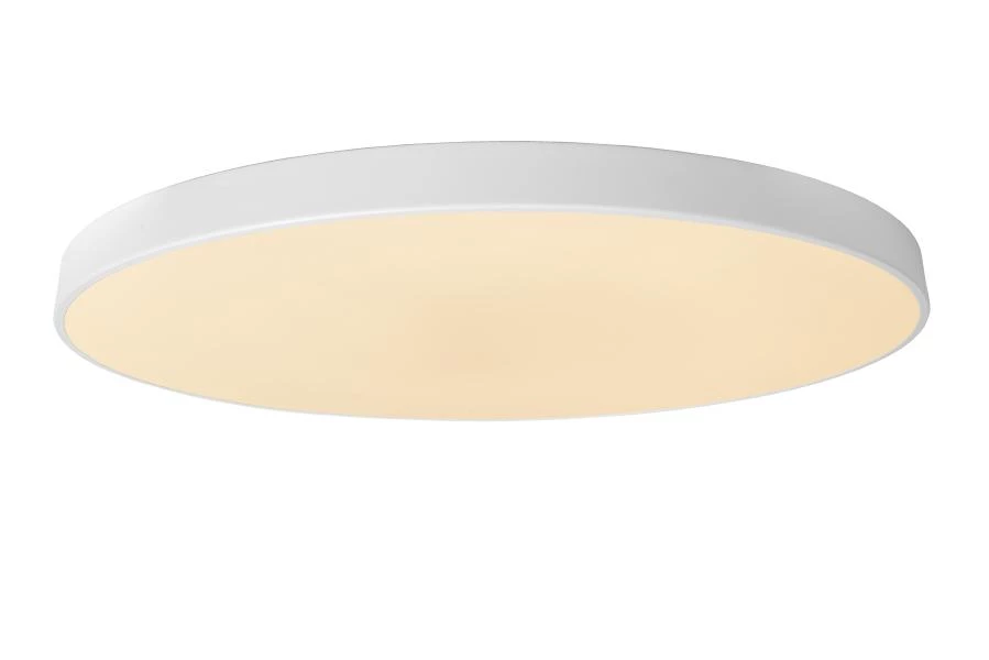 Lucide UNAR - Flush ceiling light - Ø 80 cm - LED Dim. - 1x80W 2700K - 3 StepDim - White - on 1
