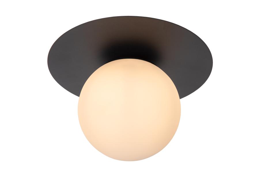 Lucide BRICE-LED - Plafonnier Salle De Bains - 18 Cm - LED Dim 1x12w 3000k Ip44 Noir