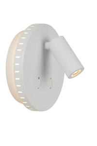 Lucide BENTJER - Bedlamp - Ø 14 cm - LED - 3000K - Wit aan 1