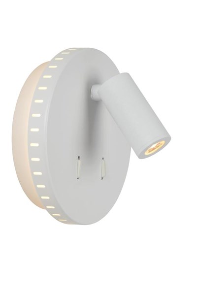 Lucide BENTJER - Lámpara de pared - Ø 14 cm - LED - 3000K - Blanco