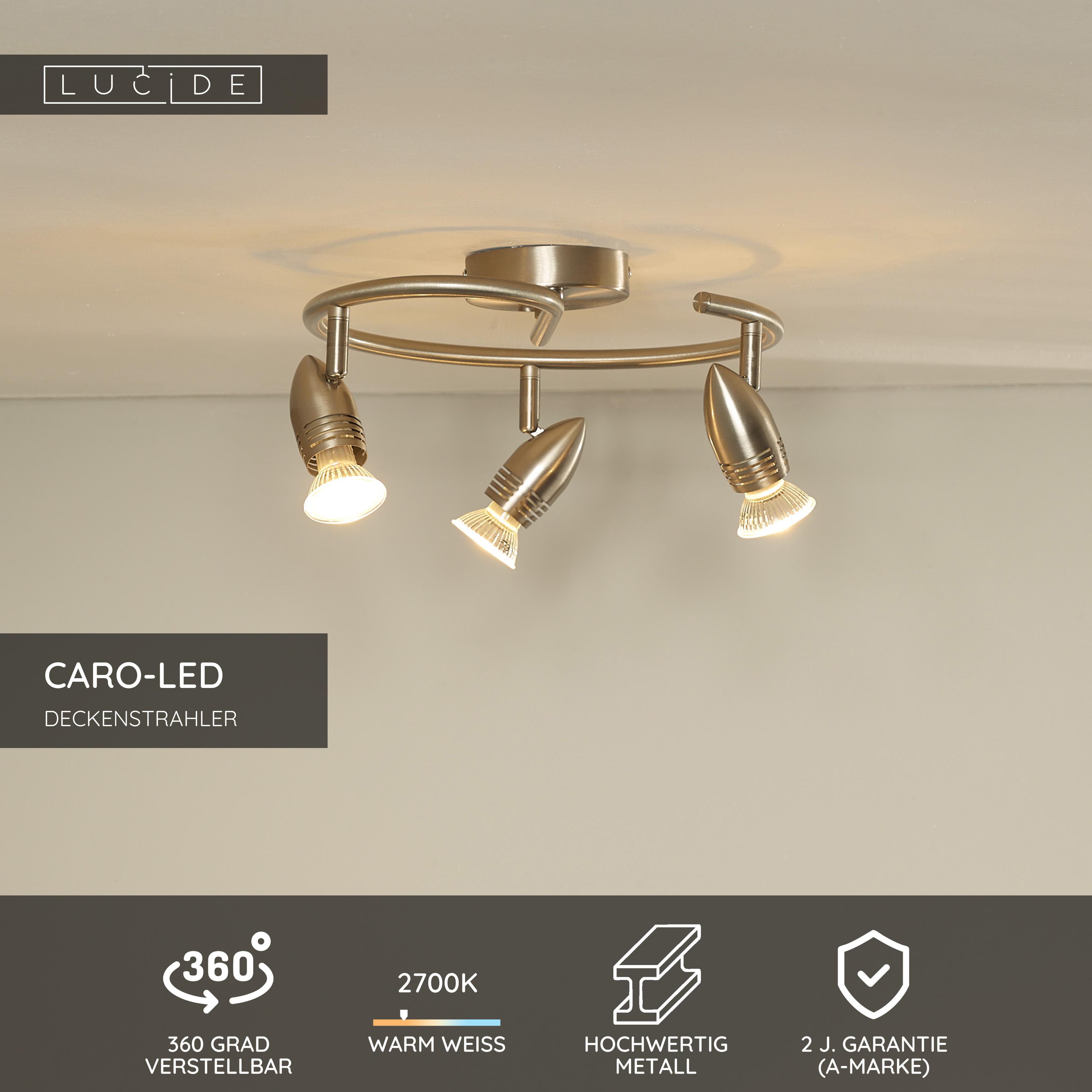 Lucide CARO-LED Deckenstrahler – 2x5W GU10, 2700K Warmweiß, Chrom Matt, Dreh- & Kippbar
