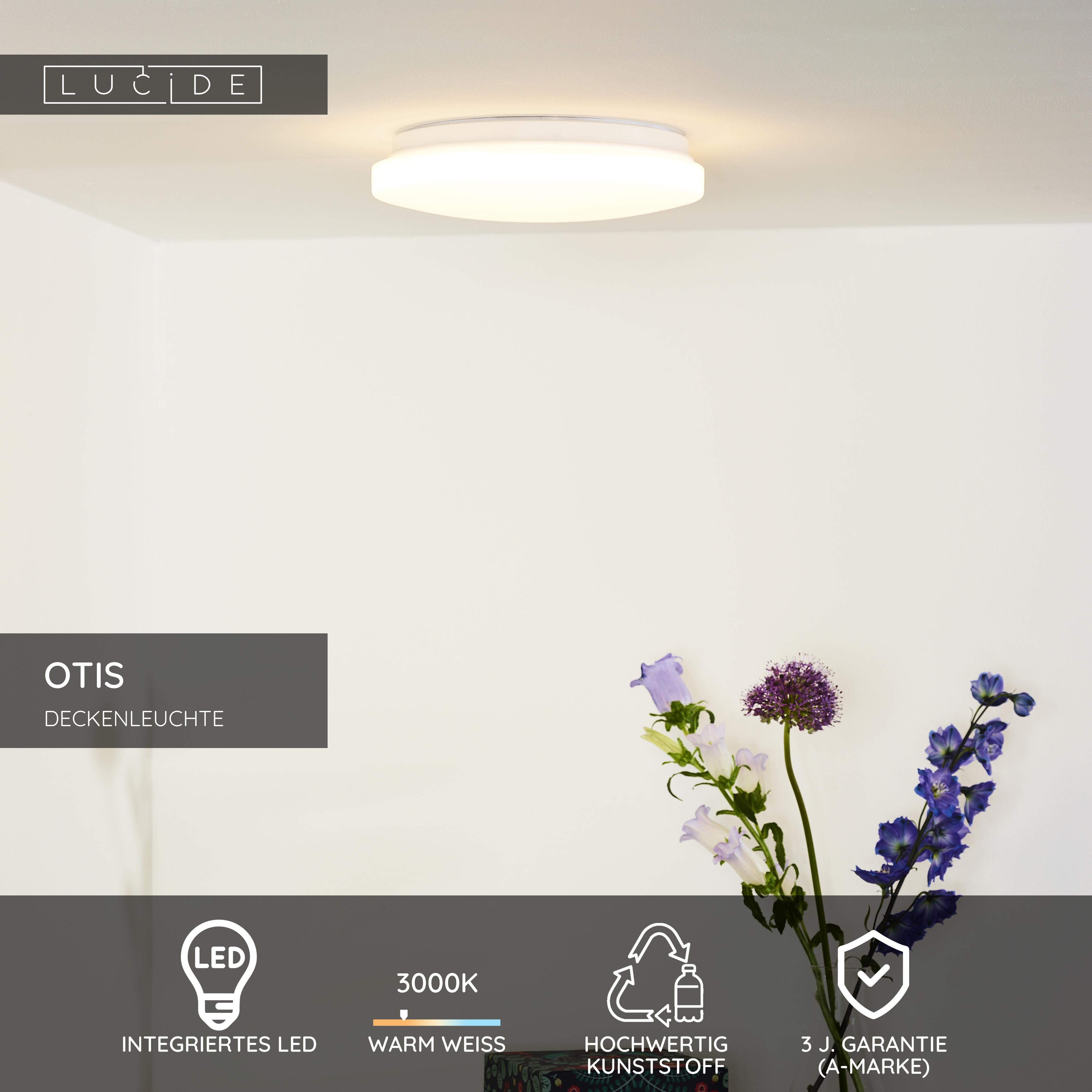 LUCIDE OTIS Deckenleuchte – Ø 34 Cm, Integrierte LED 24W, Warmweiß (3000K), Opal