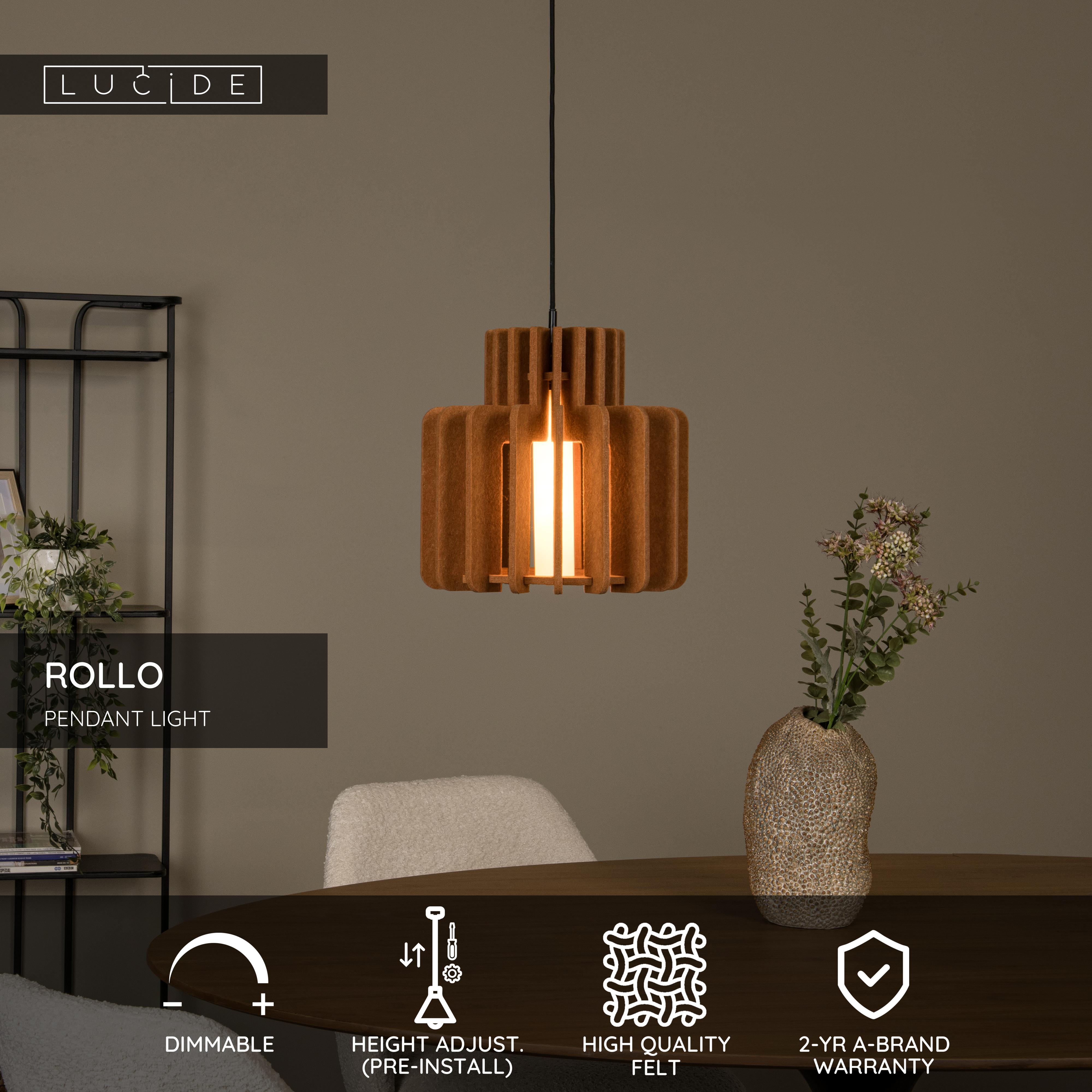 Lucide ROLLO - Pendant light - 1xE27 - Terracotta