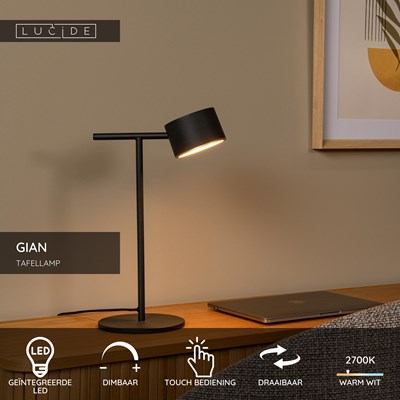 Philon - Leeslamp - 23 cm - Led Dimb. - 1×4,5W 3000K - Zwart € 209